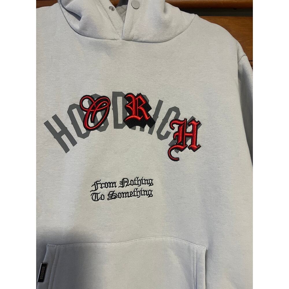 Hoodrich Men's Product Of The Streets Graphic Hoodie Light Gray Pullover Size M - Picture 3 of 12